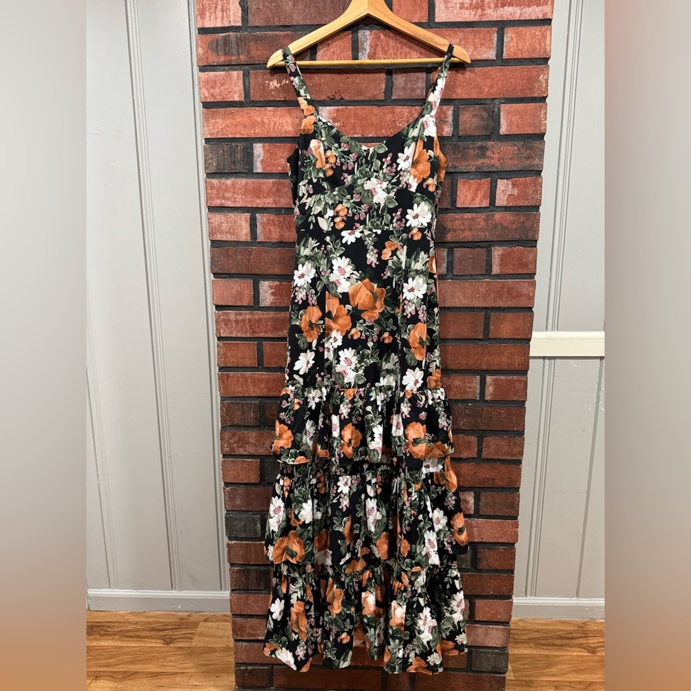 Abercrombie & Fitch black floral tiered maxi - Picture 5 of 16